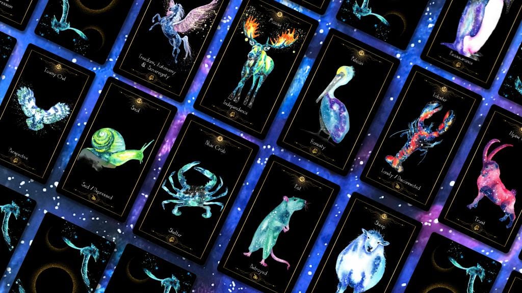 Cosmic Animal Cards & Guidebook - Oracle Deck for Emotional Intelligence