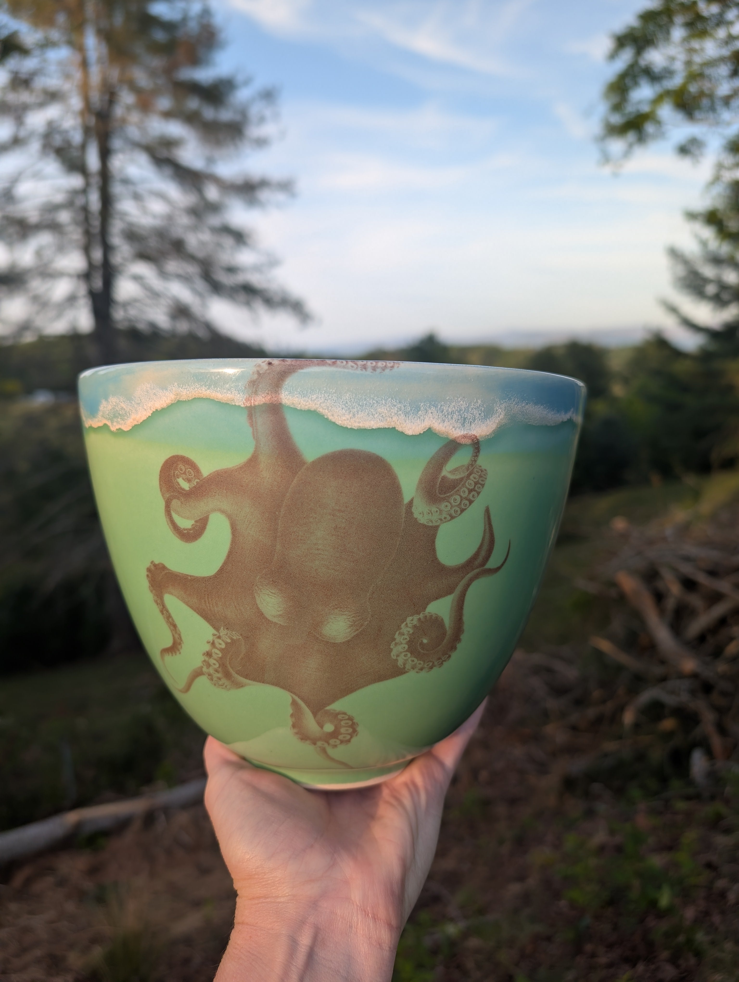 Large Tall Bowl - Octopus (Scientific Illustration)