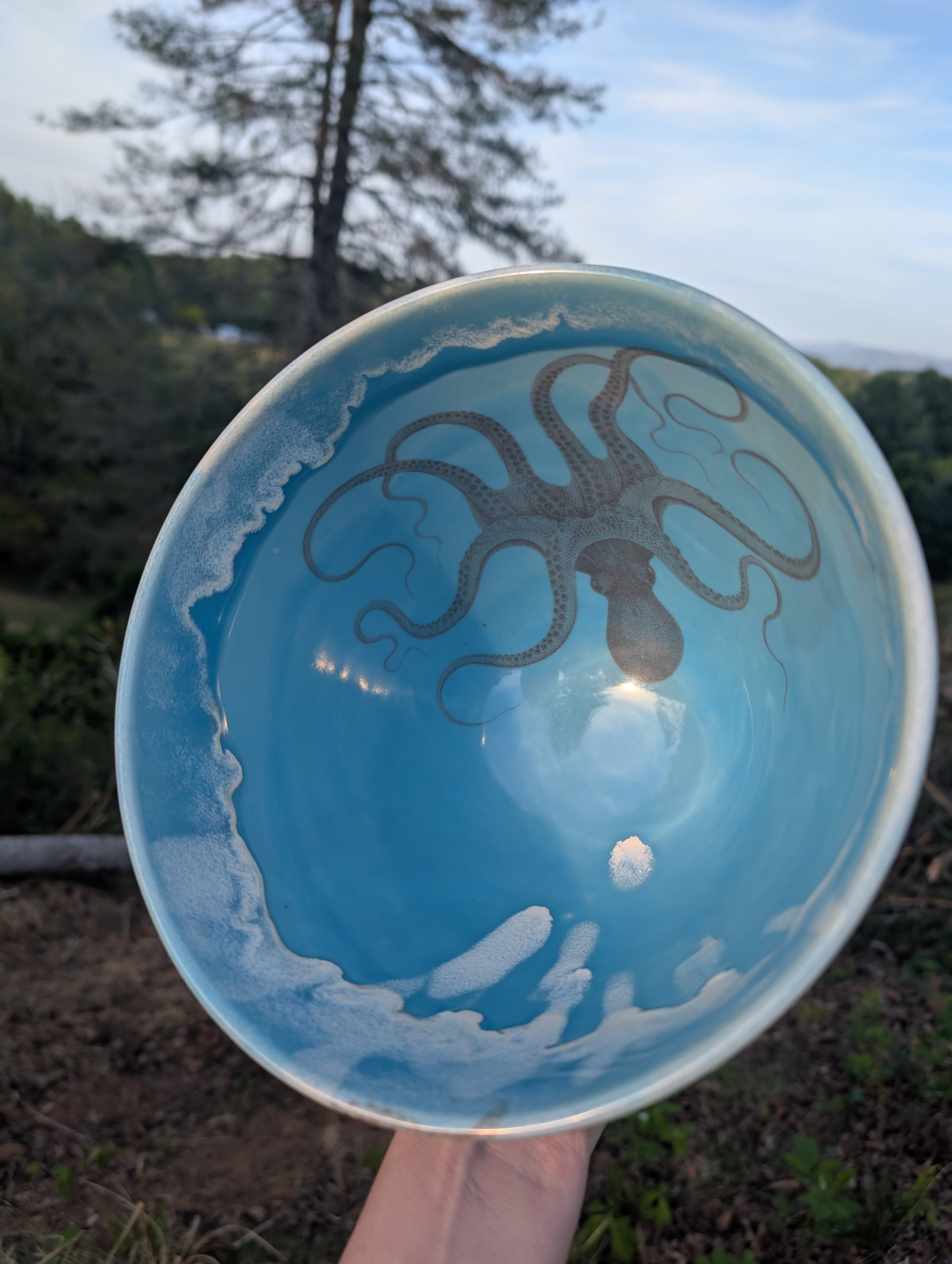 Large Tall Bowl - Octopus (Scientific Illustration)