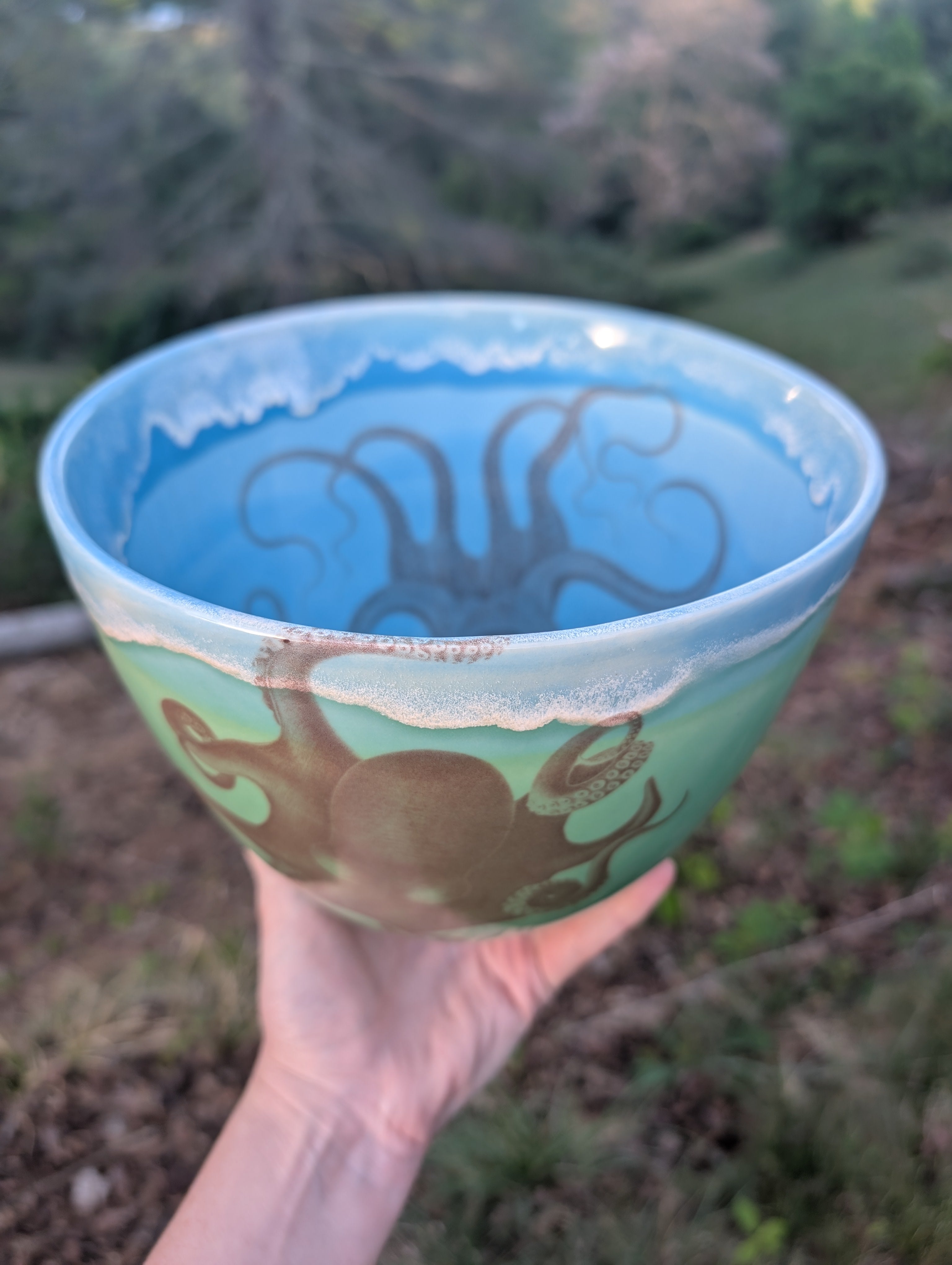 Large Tall Bowl - Octopus (Scientific Illustration)