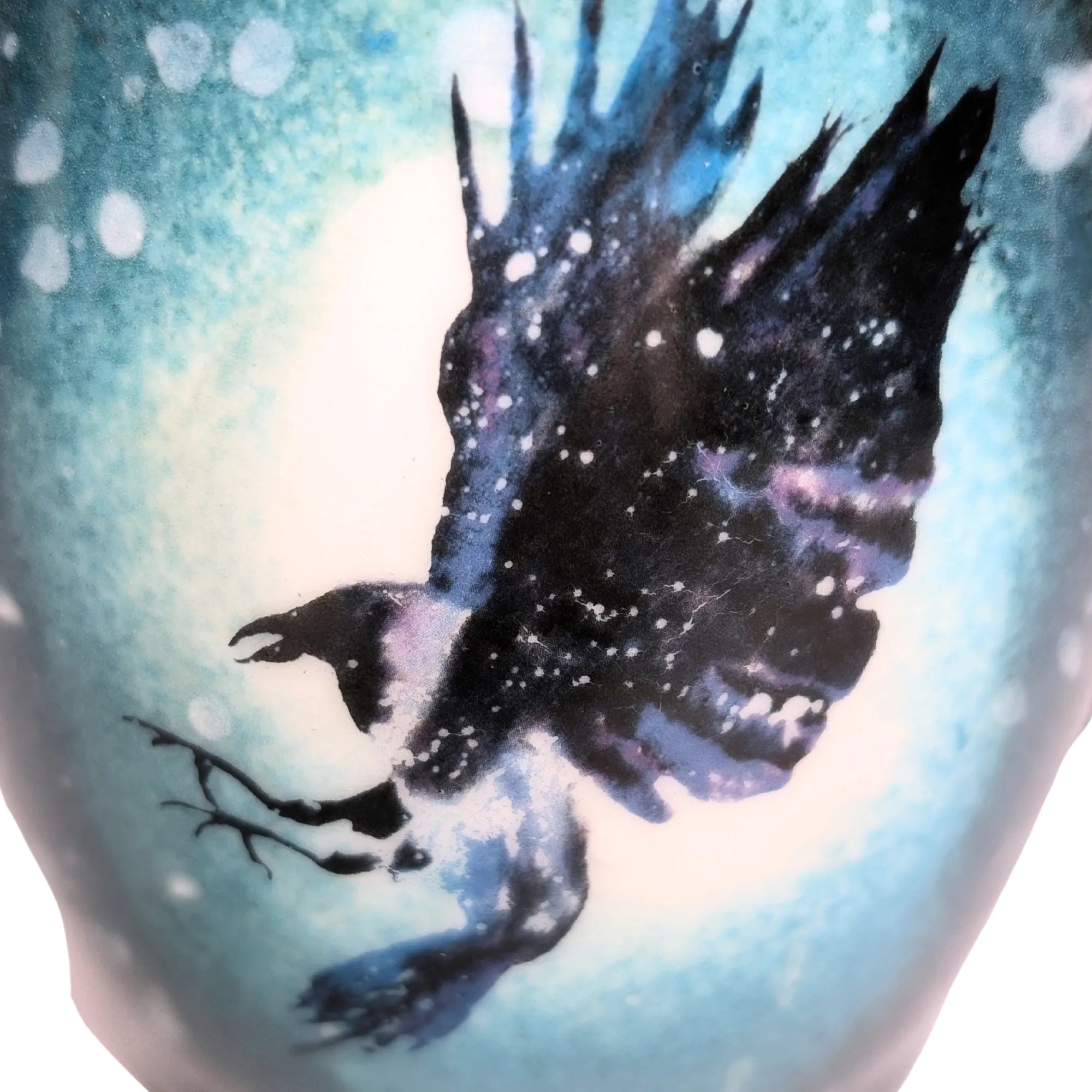 Porcelain Mug - Cosmic Raven (Watercolor)
