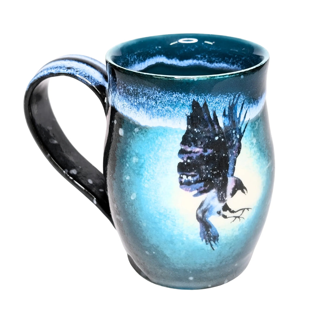 Porcelain Mug - Cosmic Raven (Watercolor)