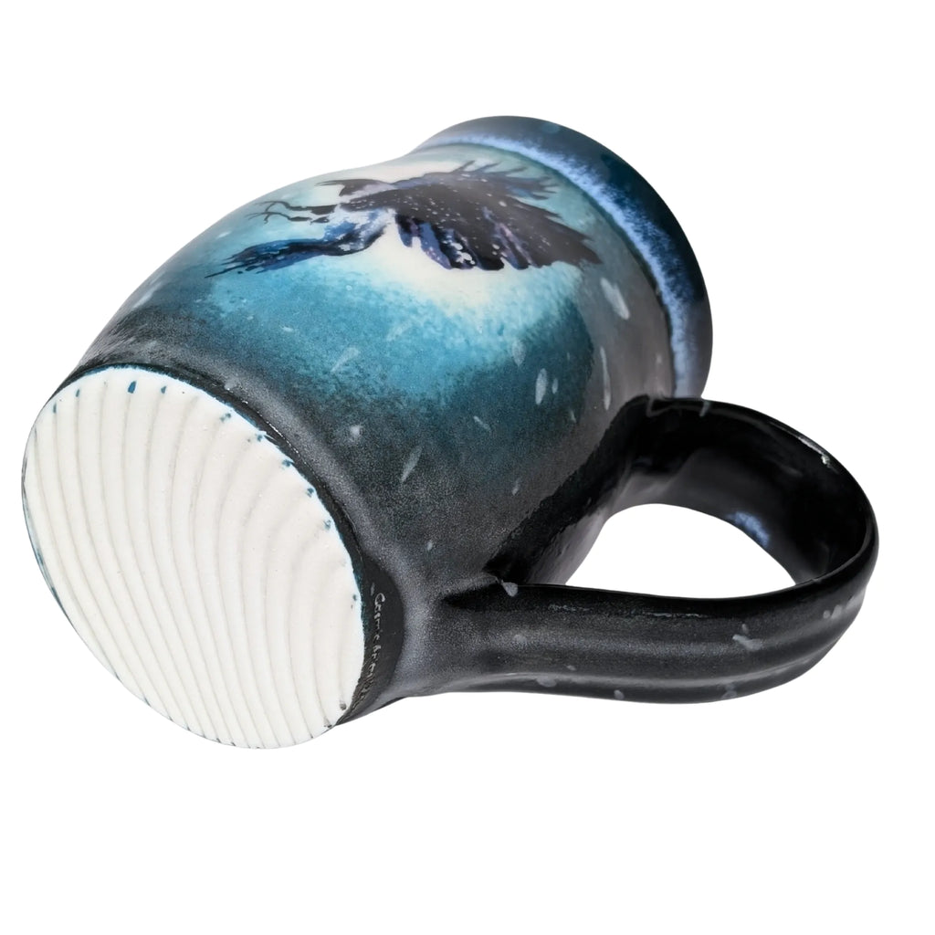 Porcelain Mug - Cosmic Raven (Watercolor)