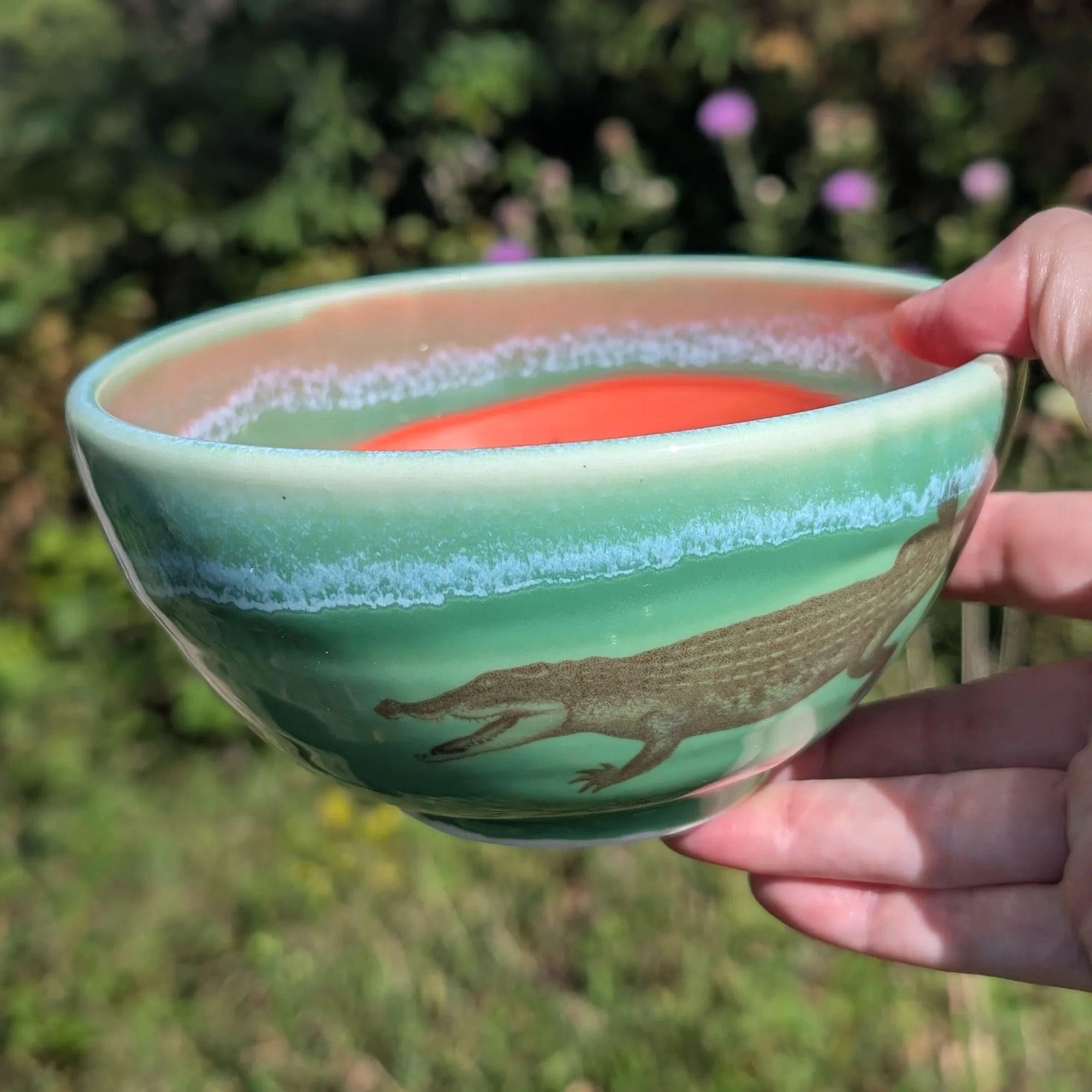 Porcelain Bowl - Alligator (Sepia Illustration)