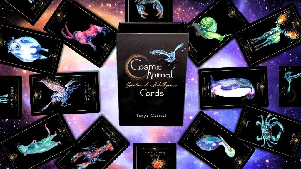 Cosmic Animal Cards & Guidebook - Oracle Deck for Emotional Intelligence