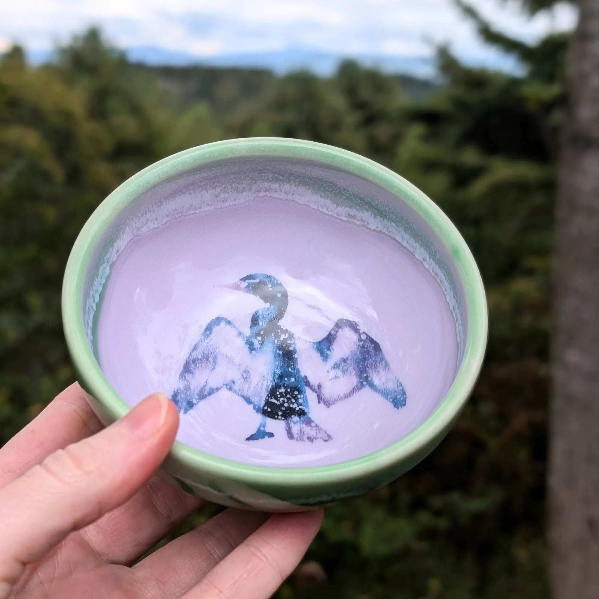 Small Porcelain Bowl - Cormorant (Watercolor)
