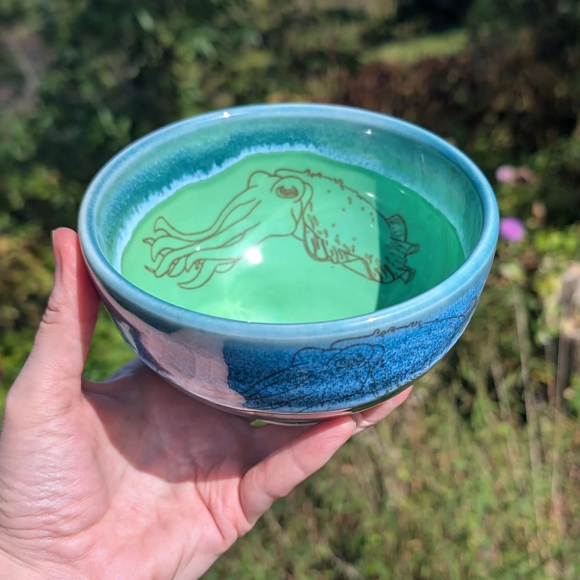 Porcelain Bowl - Cuttlefish (Sepia Illustration)