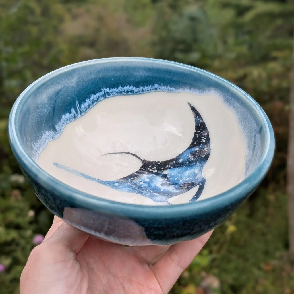 Porcelain Bowl - Manta Ray (Watercolor)
