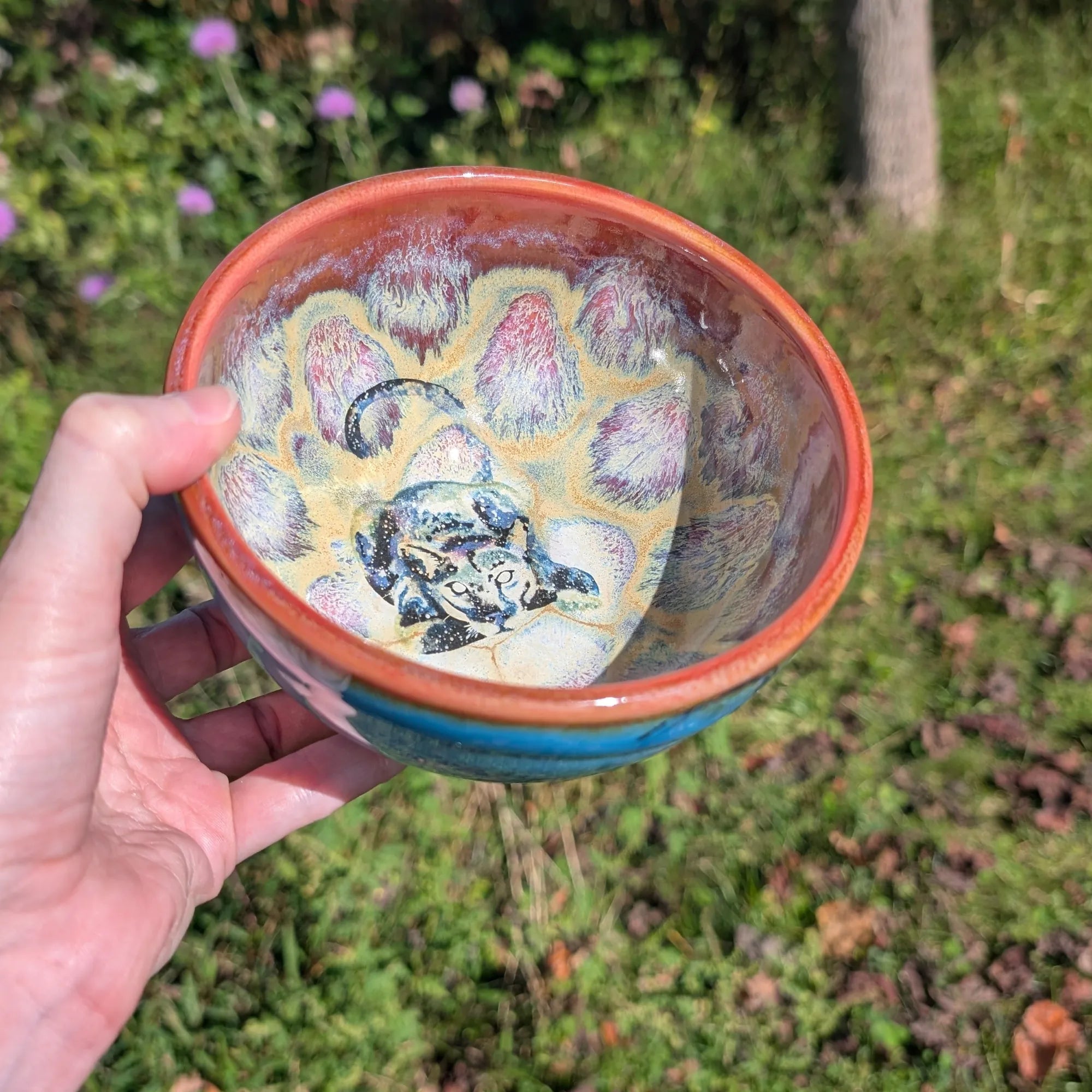 Porcelain Bowl - Crouching Puma (Watercolor)