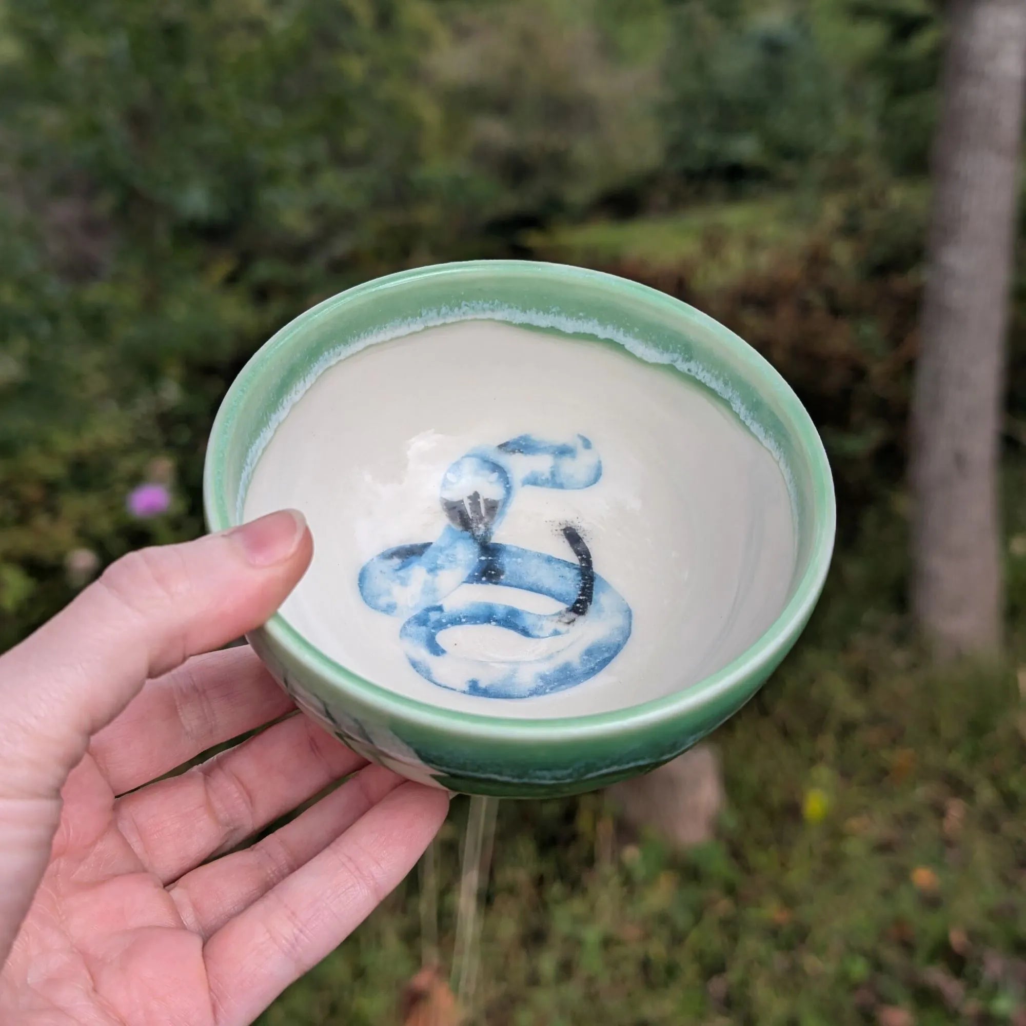 Small Porcelain Bowl - Rattlesnake (Watercolor)