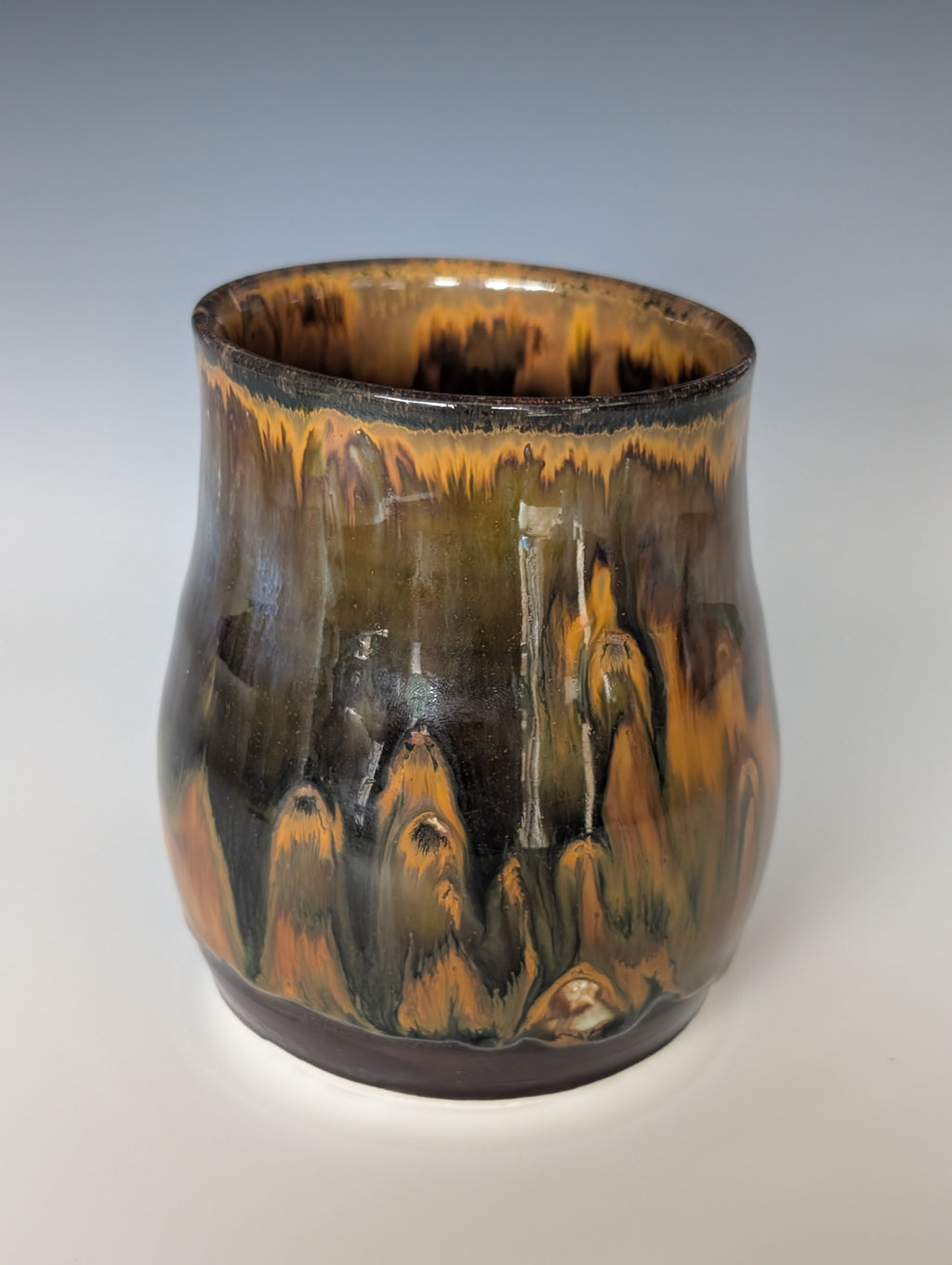 16oz Porcelain cup - Peacock (Watercolor)