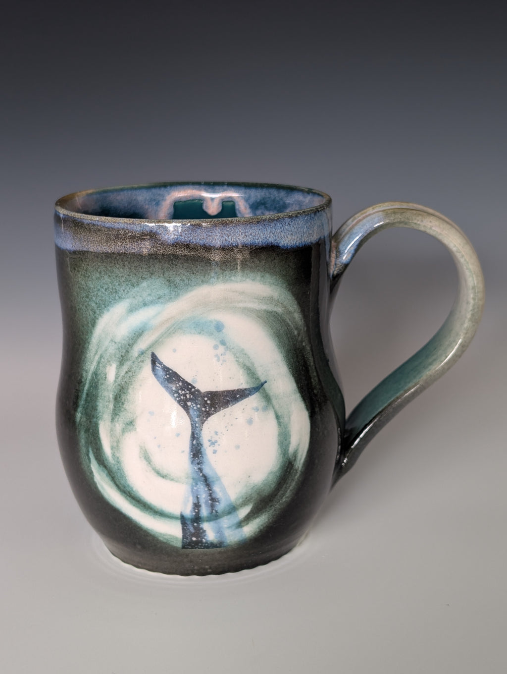 20oz Porcelain Mug - Cosmic Whale (Watercolor) l