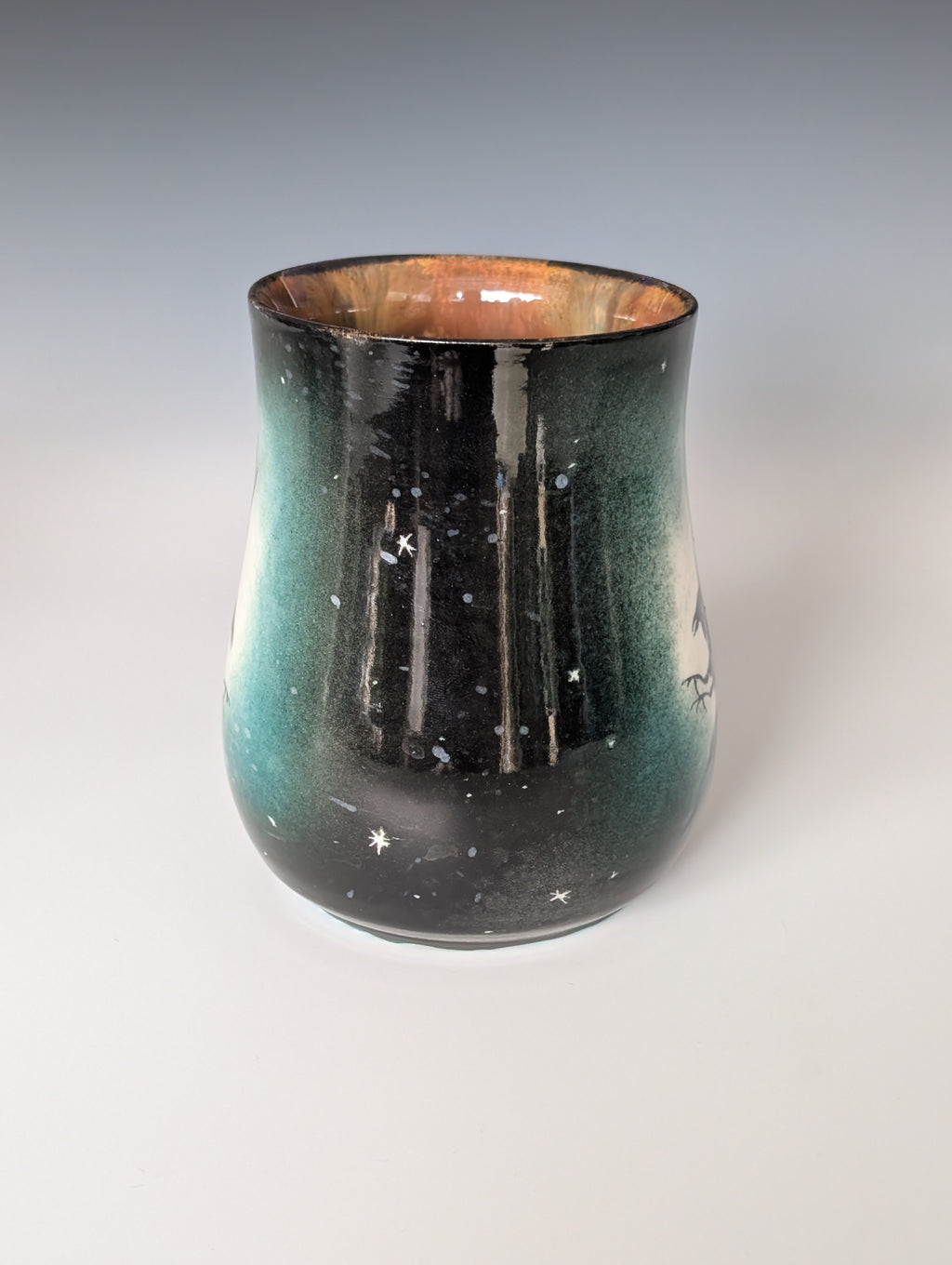 16oz Porcelain Mug - Cosmic Raven (Watercolor)