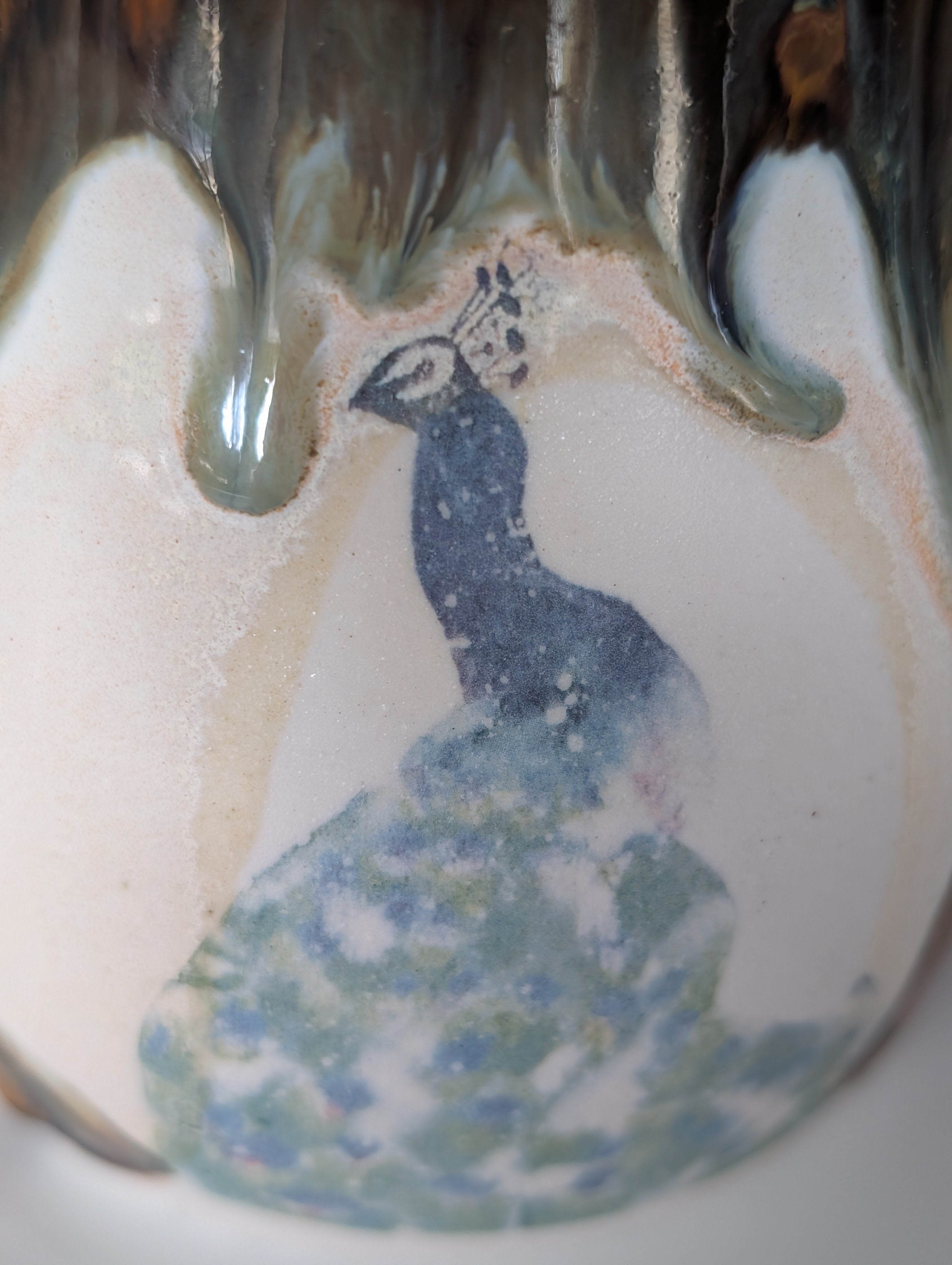 16oz Porcelain cup - Peacock (Watercolor)