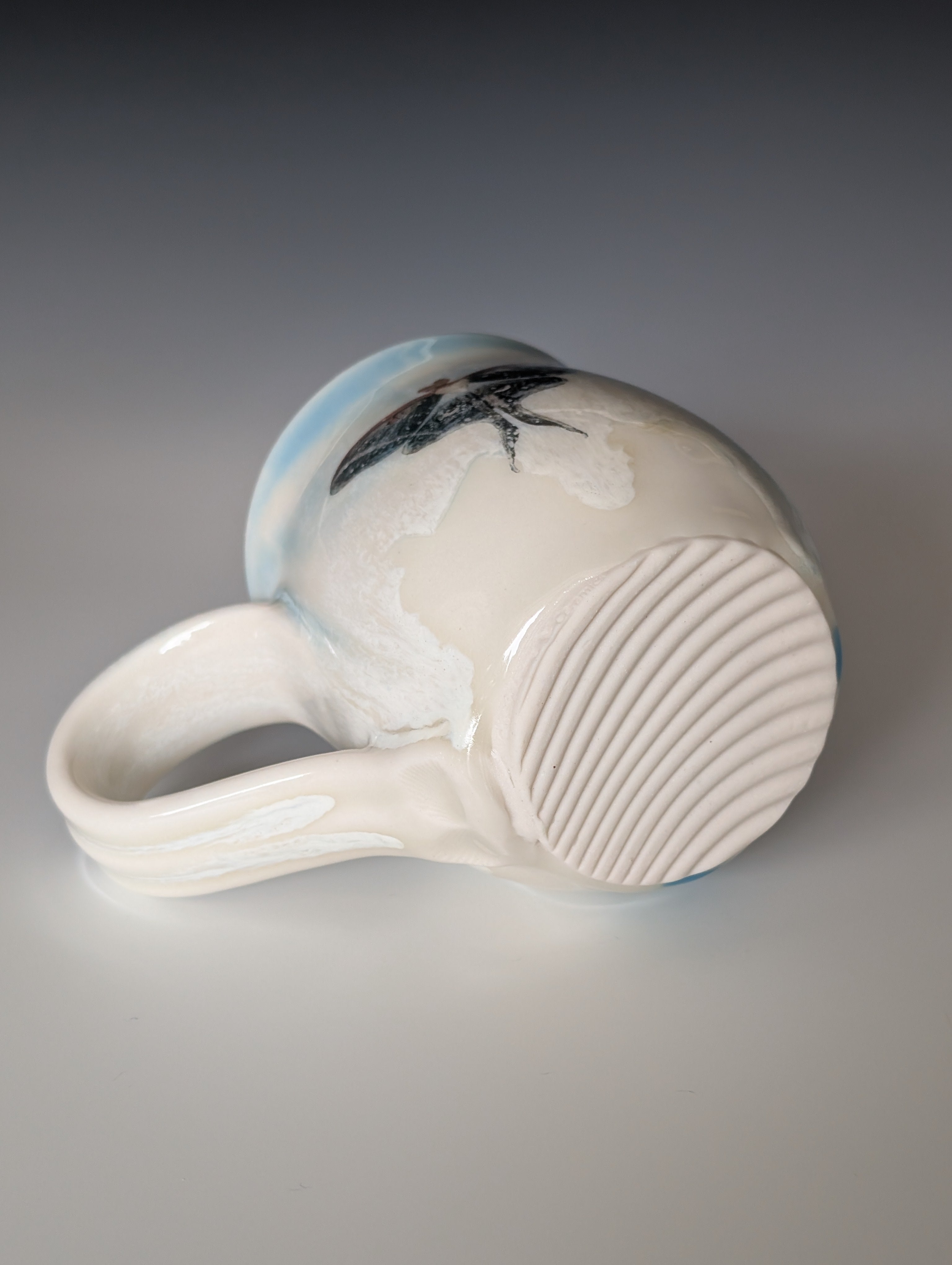 12oz Porcelain Mug - Luna Moth (Watercolor)
