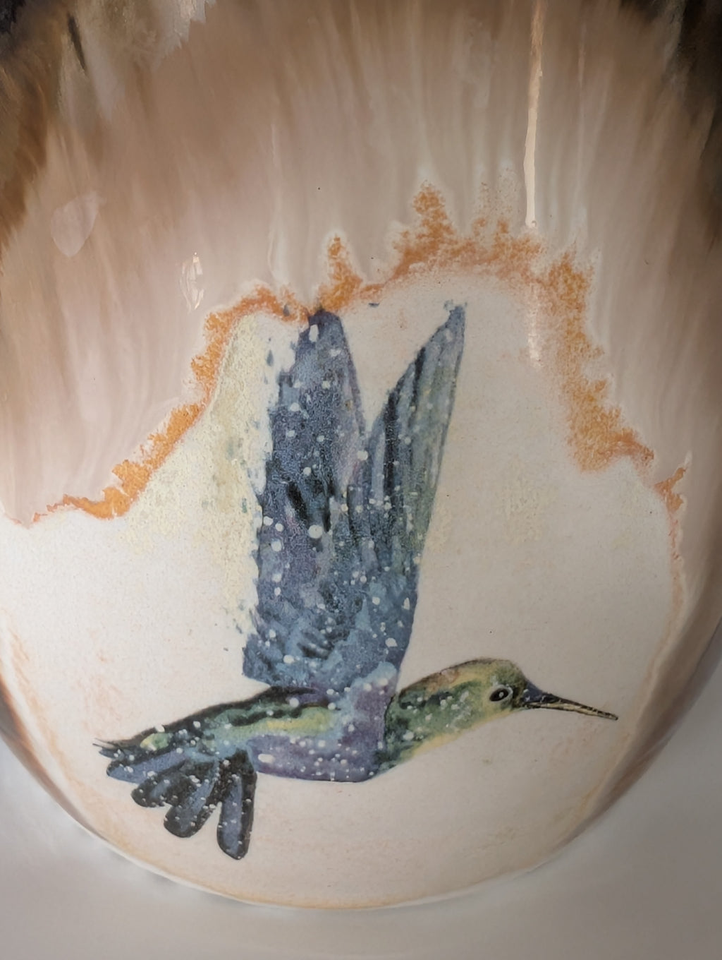 20oz Porcelain cup -  Hummingbird (Watercolor)
