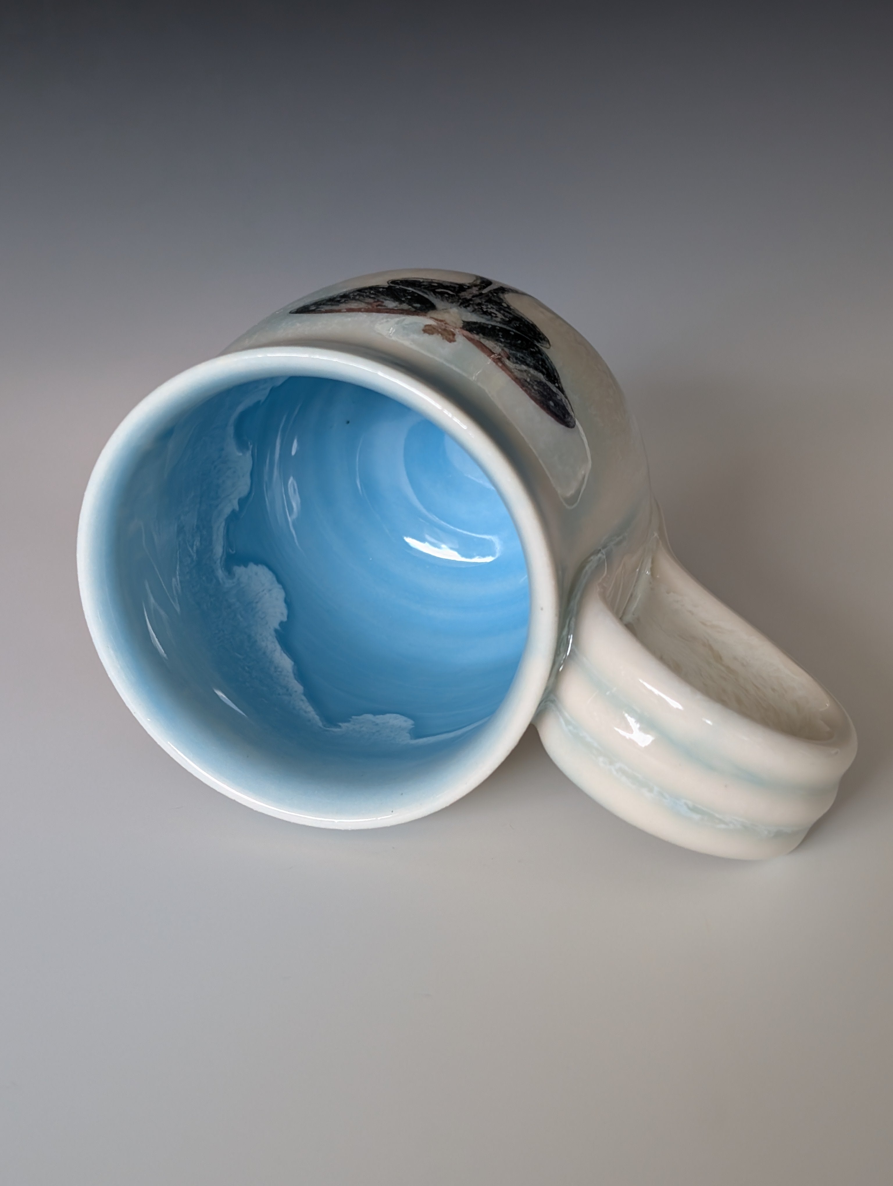 12oz Porcelain Mug - Luna Moth (Watercolor)
