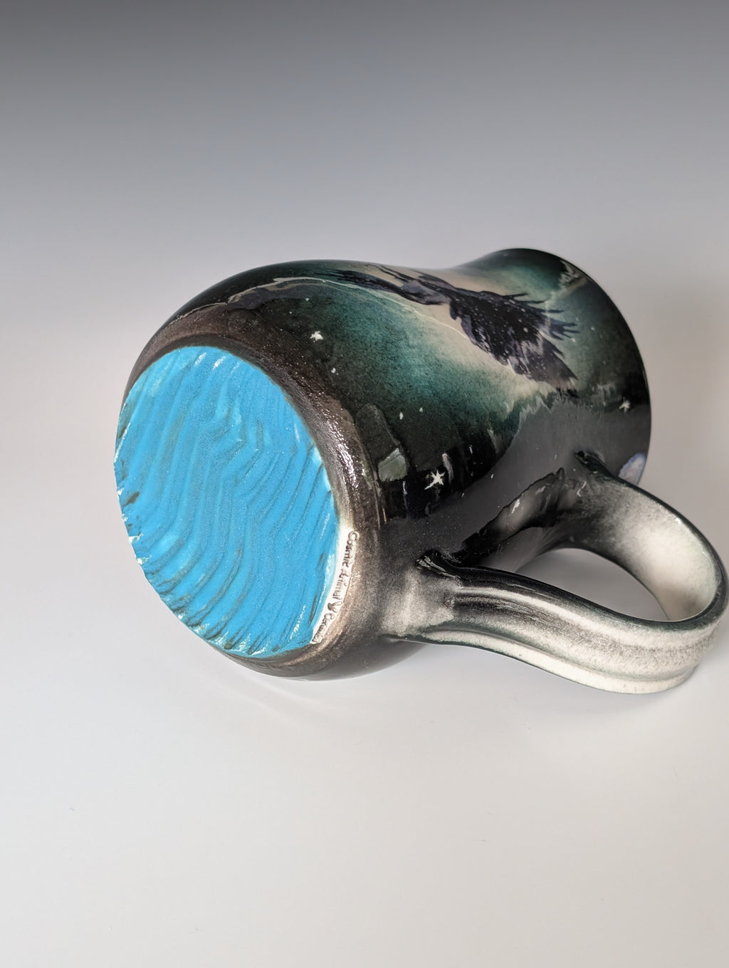 16oz Porcelain Mug - Cosmic Raven (Watercolor)