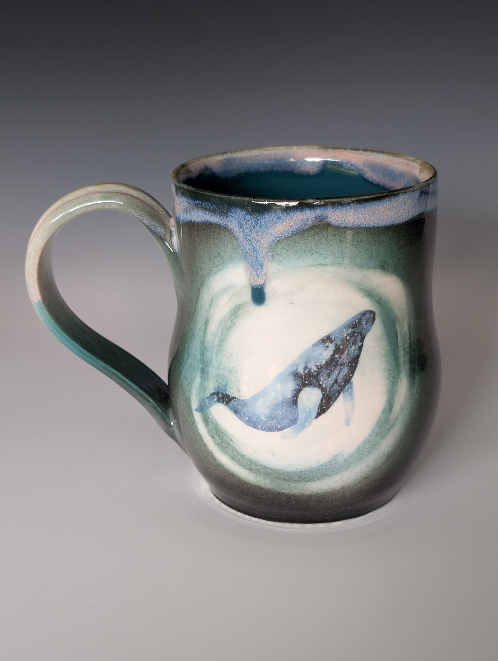 20oz Porcelain Mug - Cosmic Whale (Watercolor) l