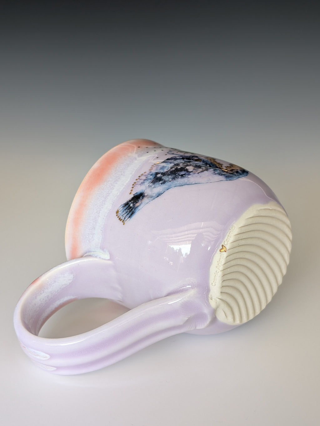 12oz Porcelain Mug - Golden Anglerfish (Watercolor)