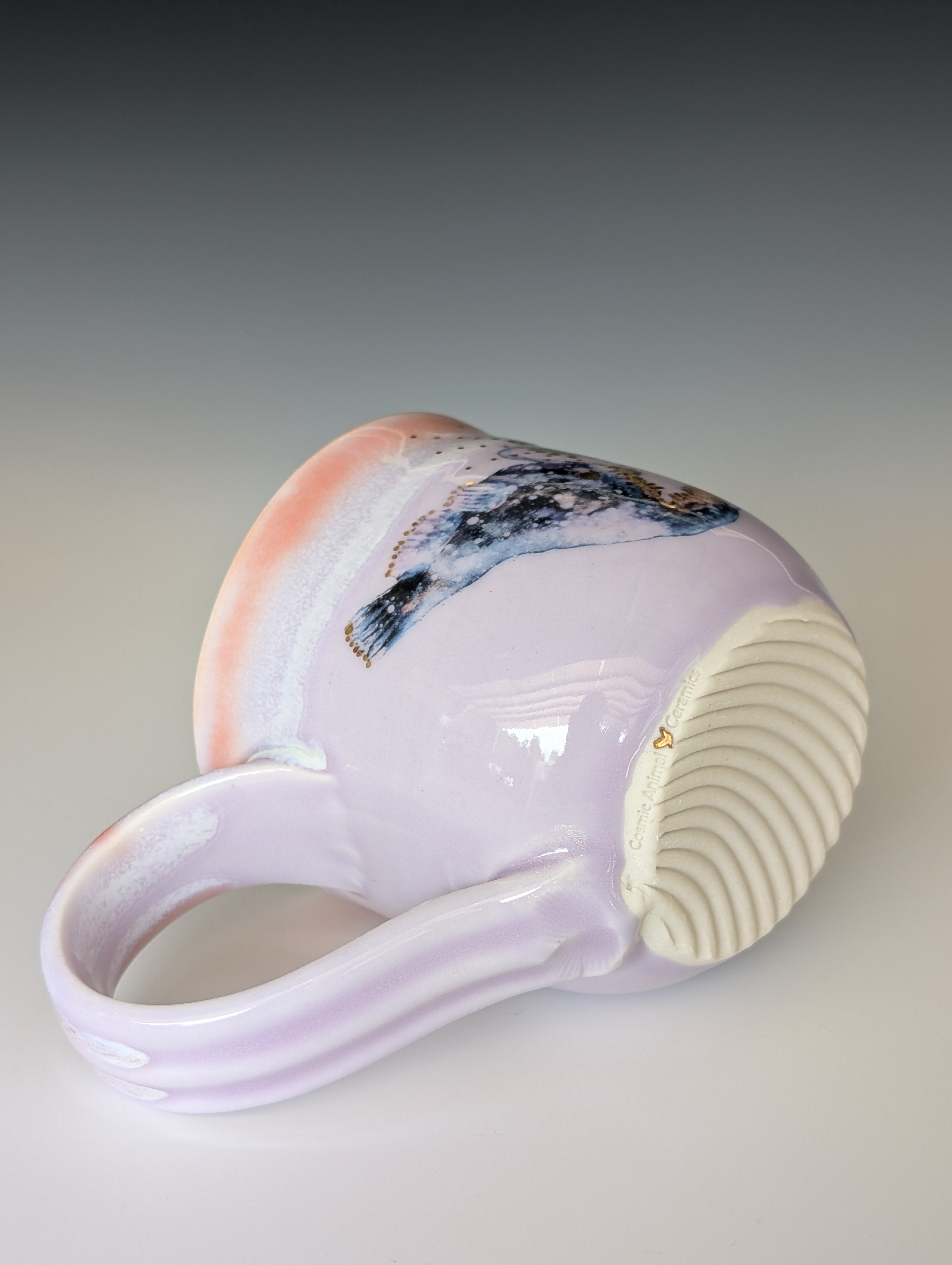 12oz Porcelain Mug - Golden Anglerfish (Watercolor)