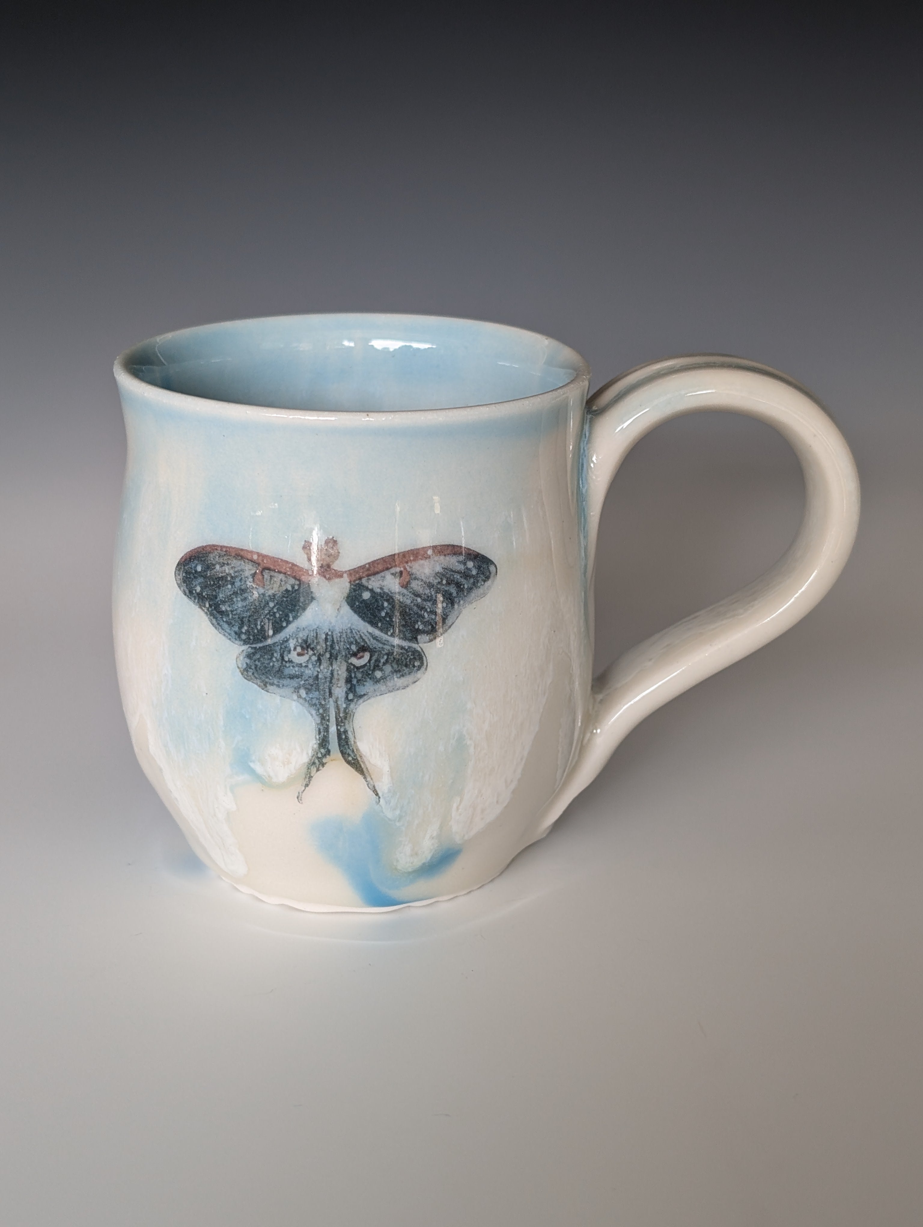 12oz Porcelain Mug - Luna Moth (Watercolor)