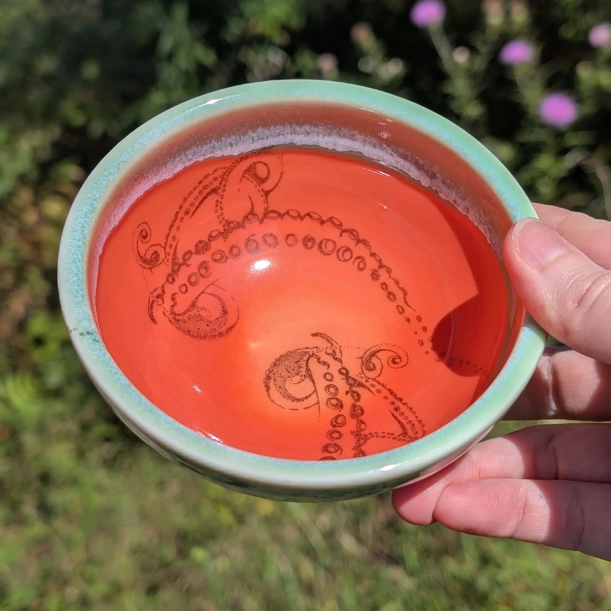 Small Porcelain Bowl - Tentacles (Sepia Illustration)